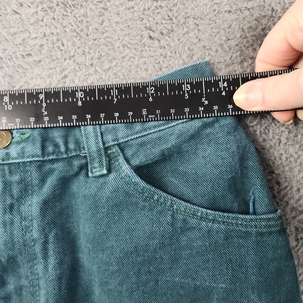 Wrangler Mom Jeans Womens 10 Teal High Rise Tapered Leg Vintage 90s Denim Pants